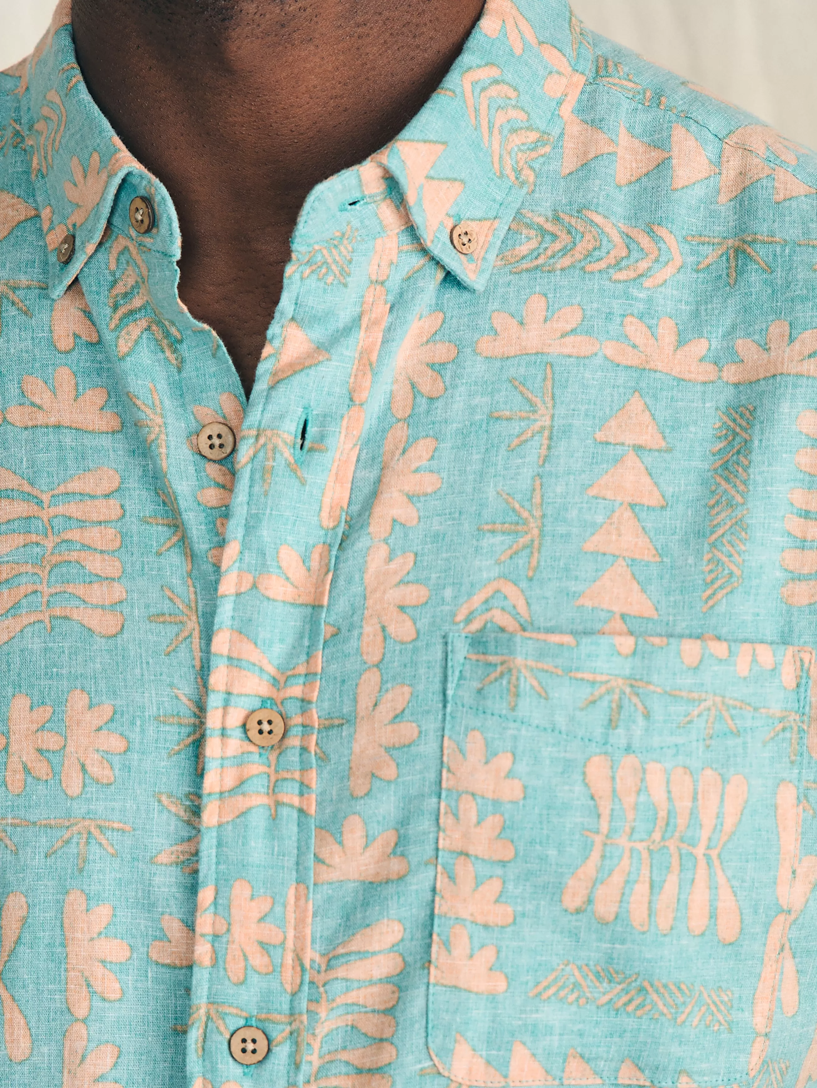 Faherty Brand Anna Kahalekulu Short-Sleeve Breeze Shirt -