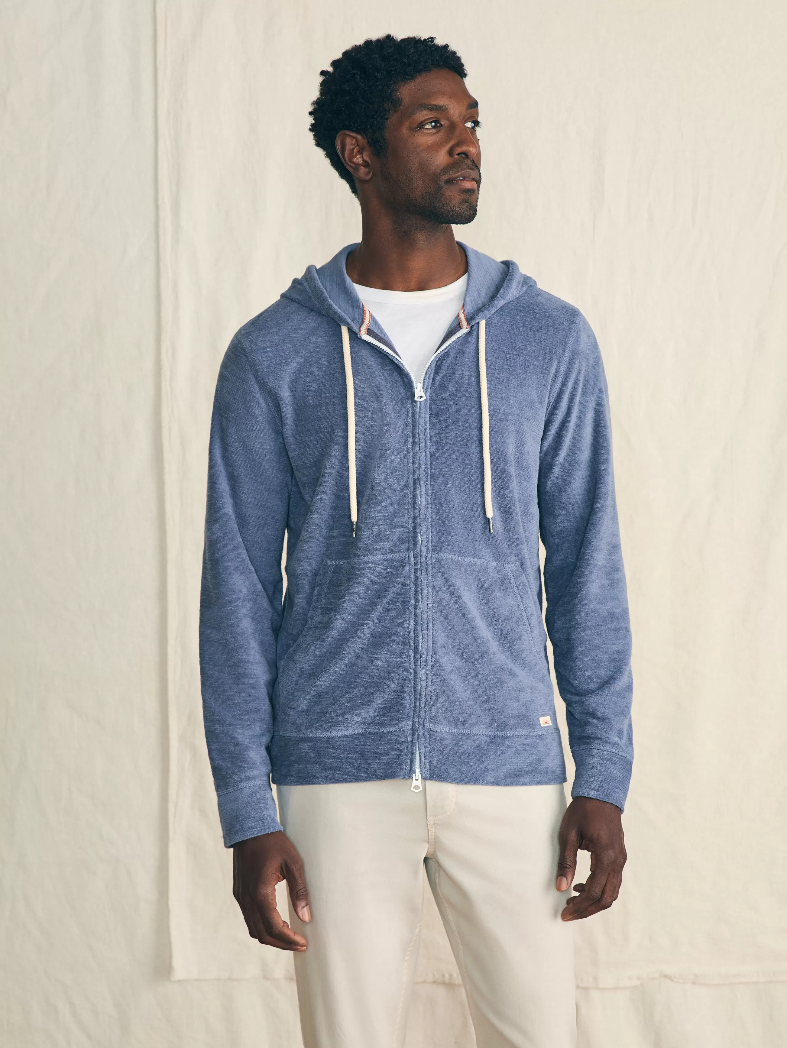 Faherty Brand Cabana Towel Terry Zip Hoodie -