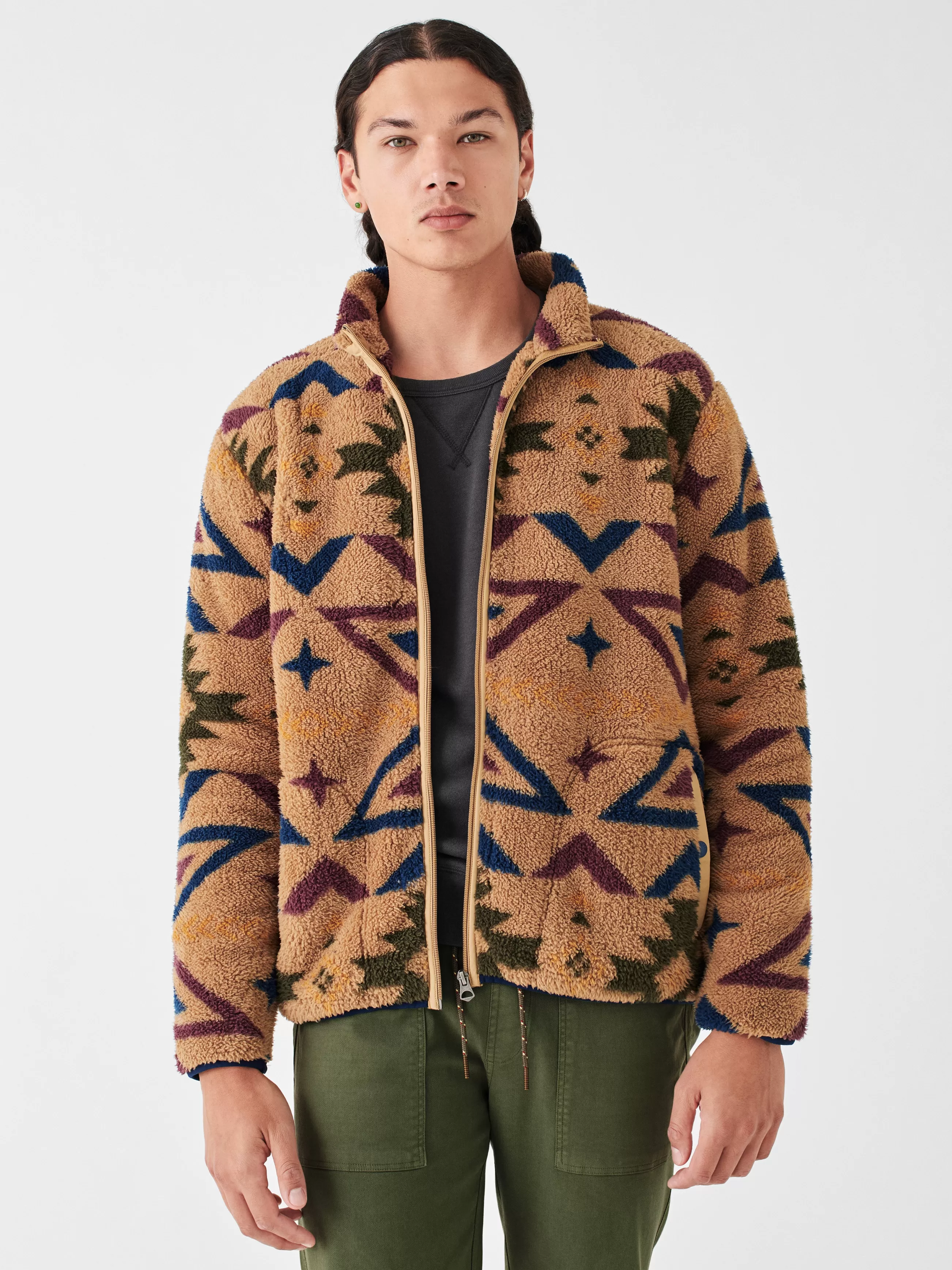 Faherty Brand Doug Good Feather High Pile Fleece Full Zip -