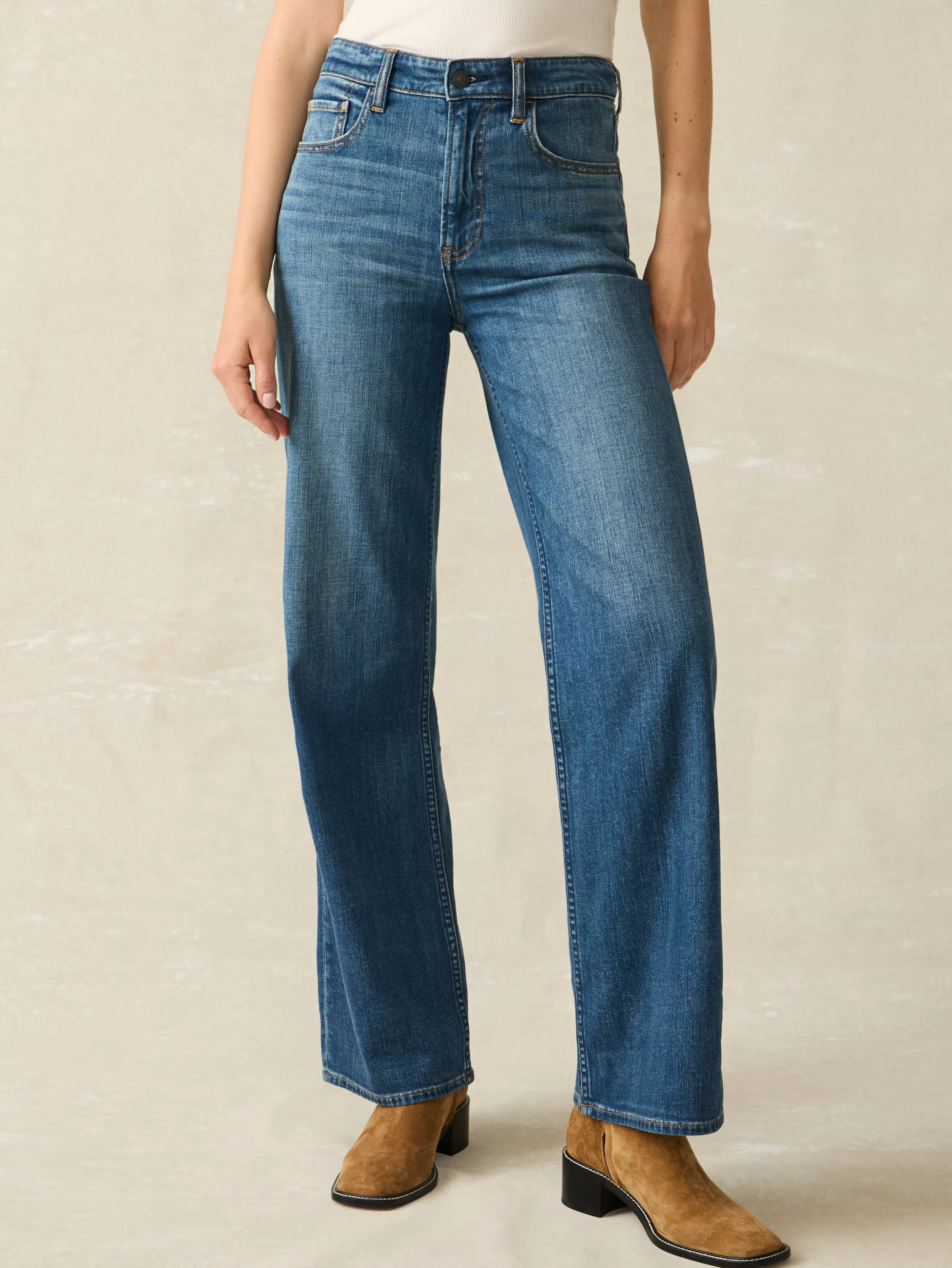 Women Faherty Brand Dream Jean Wide Leg -