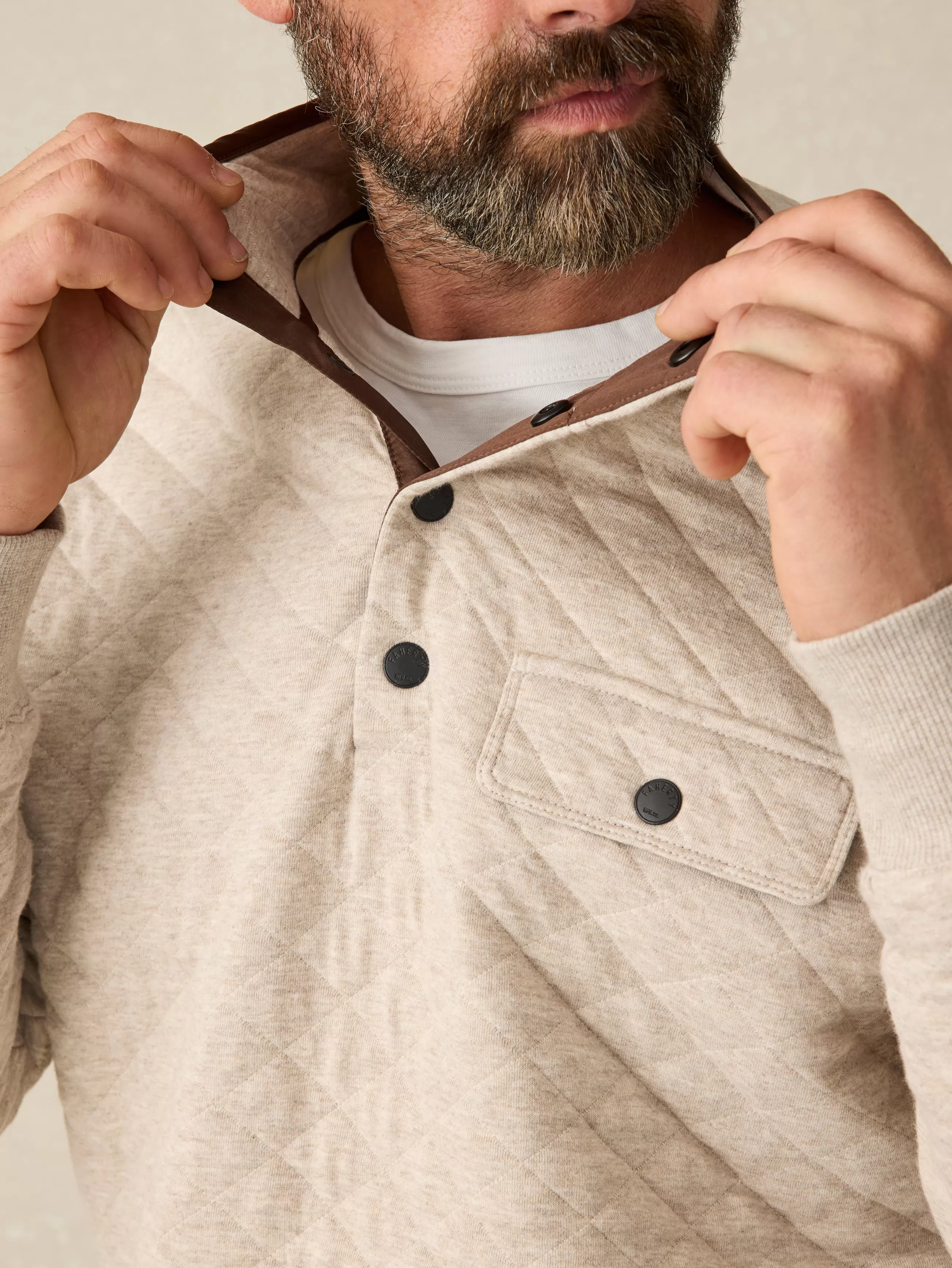 Faherty Brand Epic Quilted Fleece Pullover -