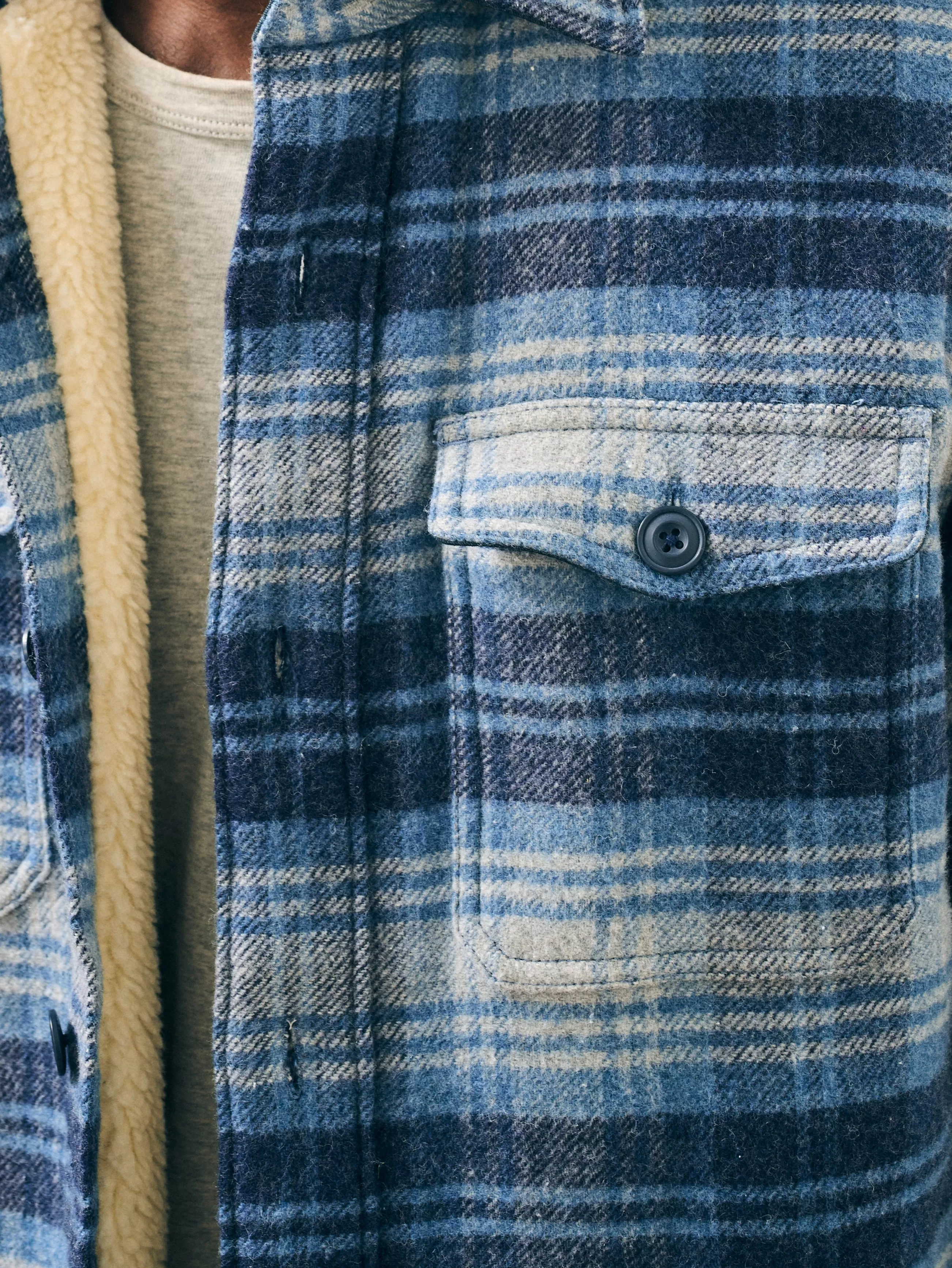 Faherty Brand High Pile Fleece Lined Wool CPO -