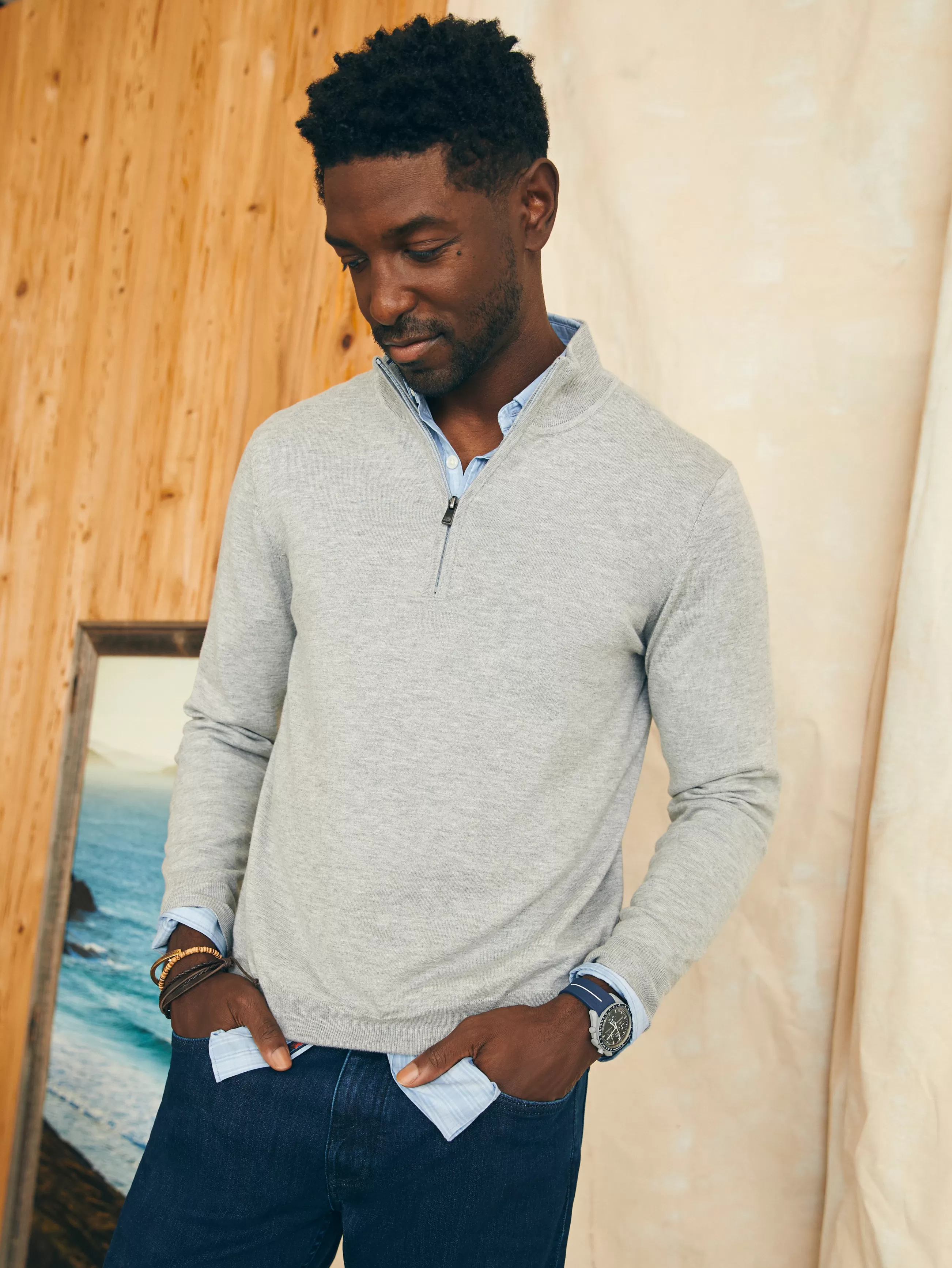 Faherty Brand Movement™ Quarter Zip Sweater -