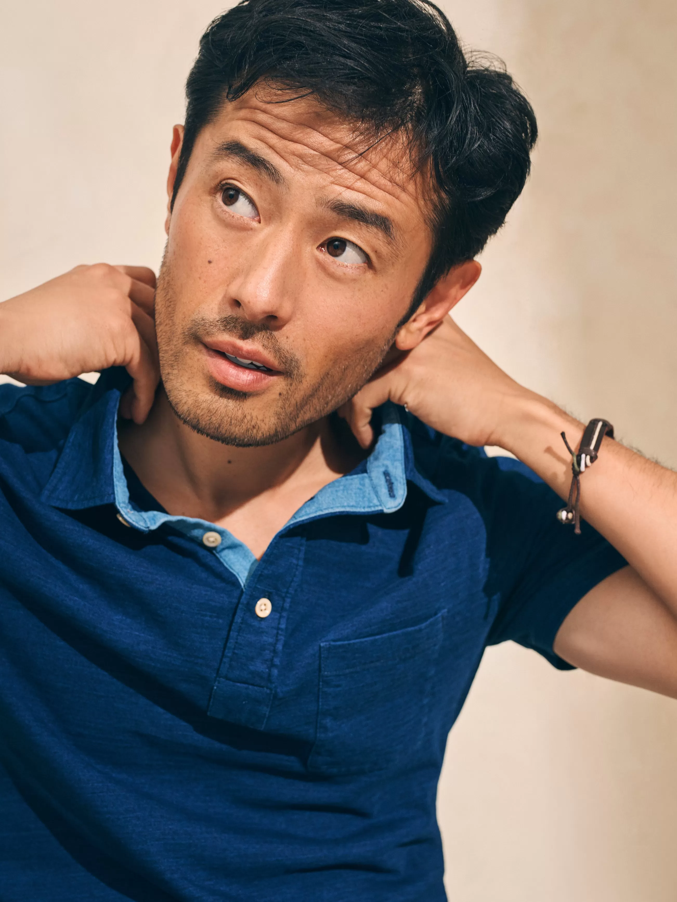 Faherty Brand Short-Sleeve Indigo Polo Shirt -
