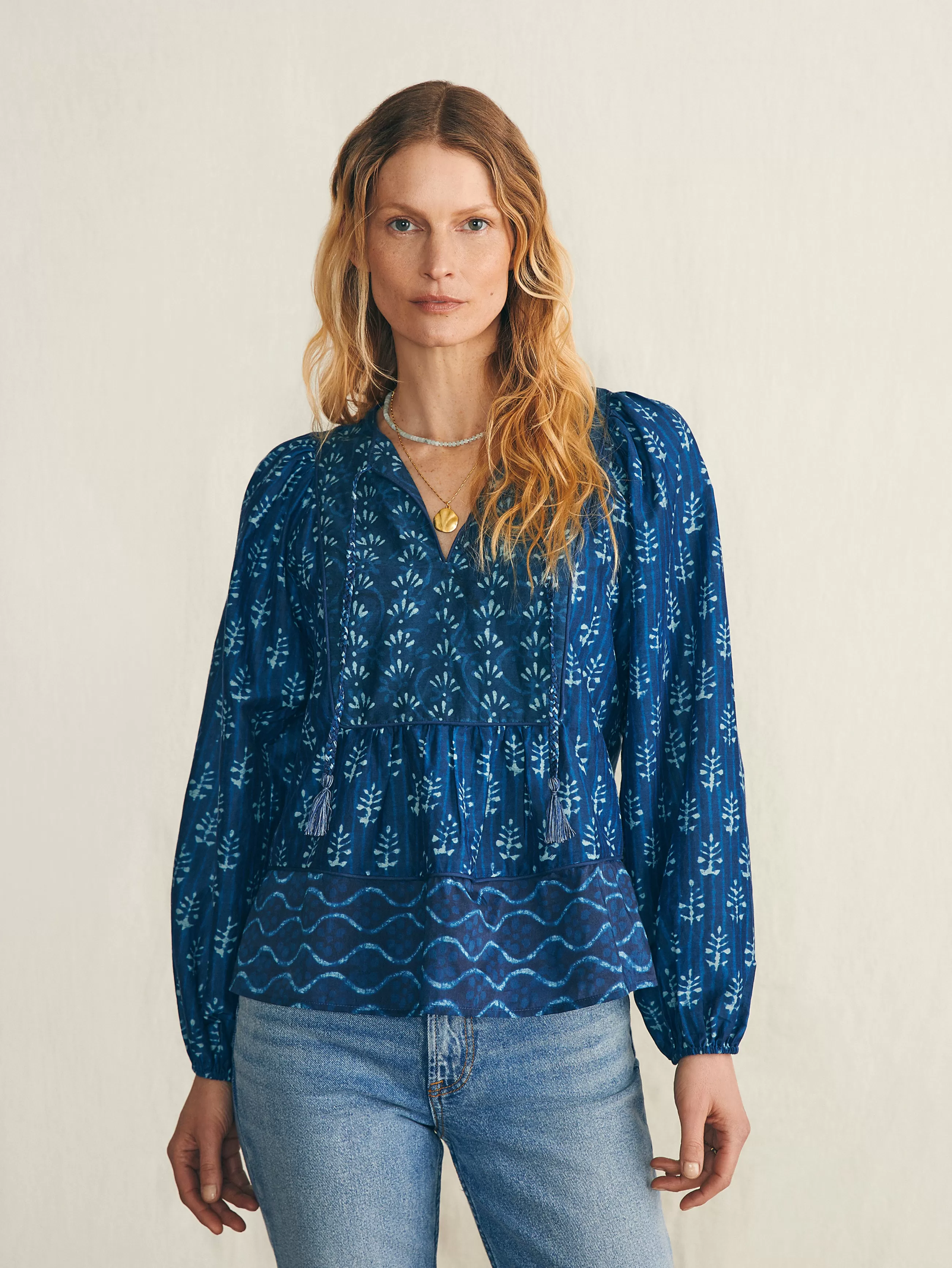 Women Faherty Brand Silk Blend Solstice Top -