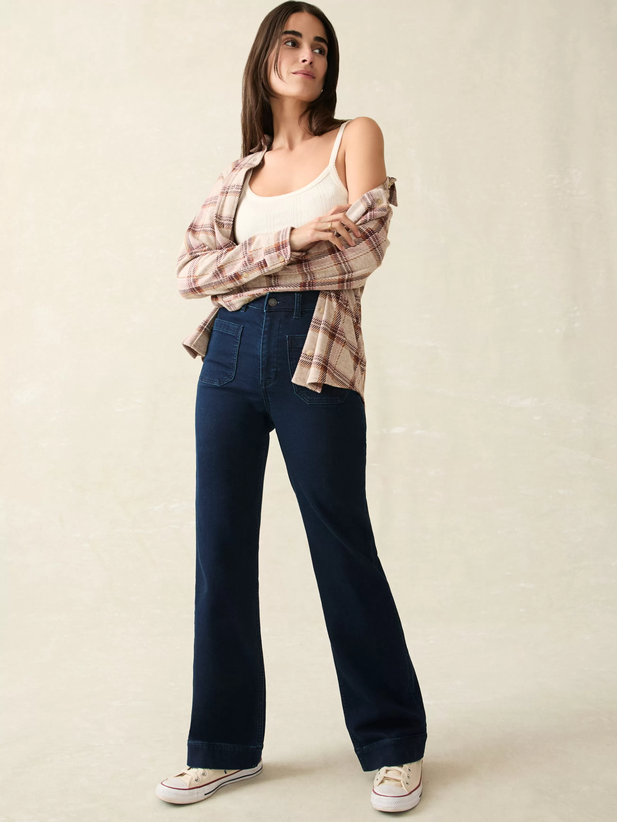Women Faherty Brand Stretch Terry Patch Pocket Pant -