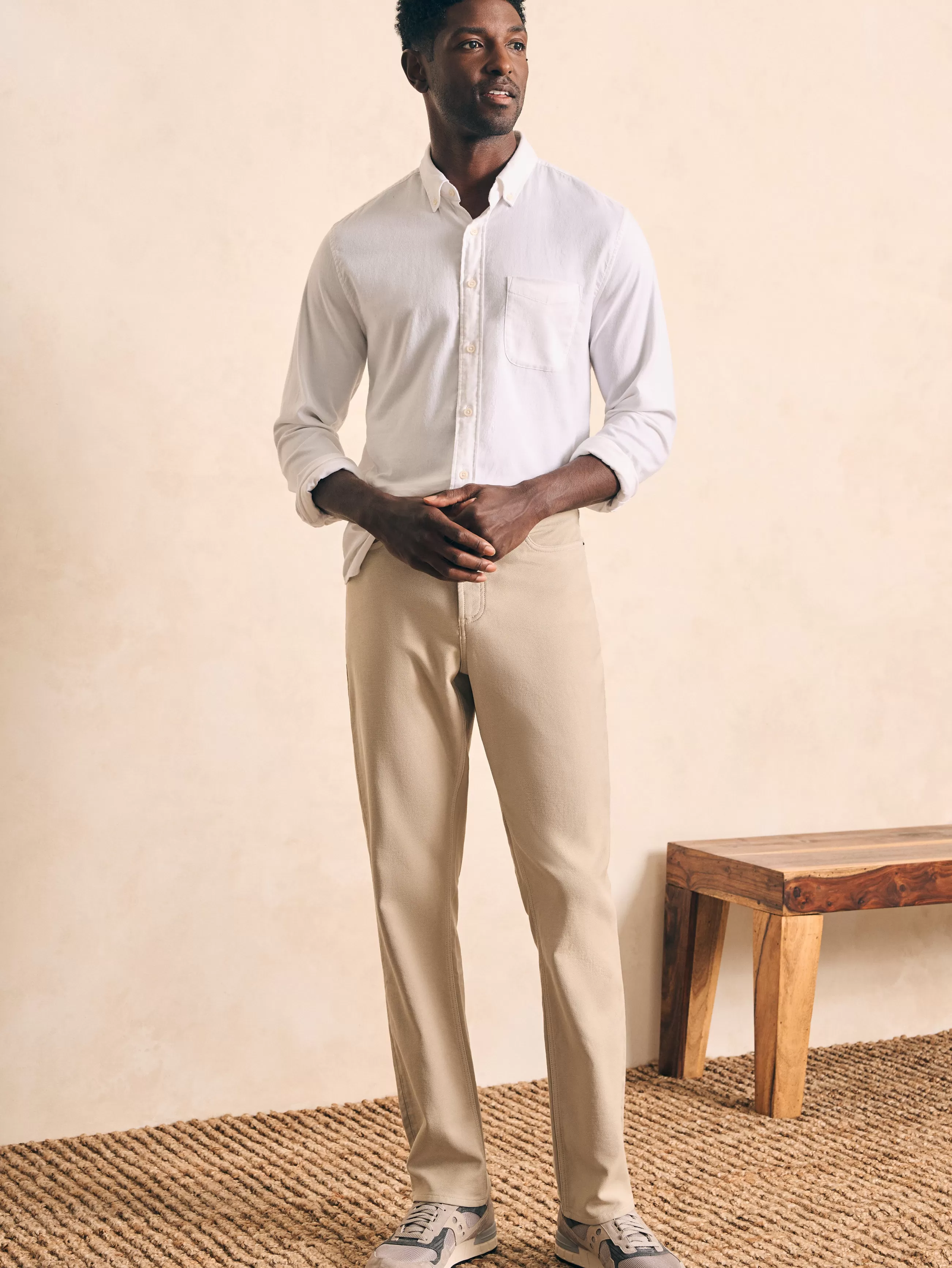 Faherty Brand Stretch Terry 5-Pocket Athletic Fit Pant -