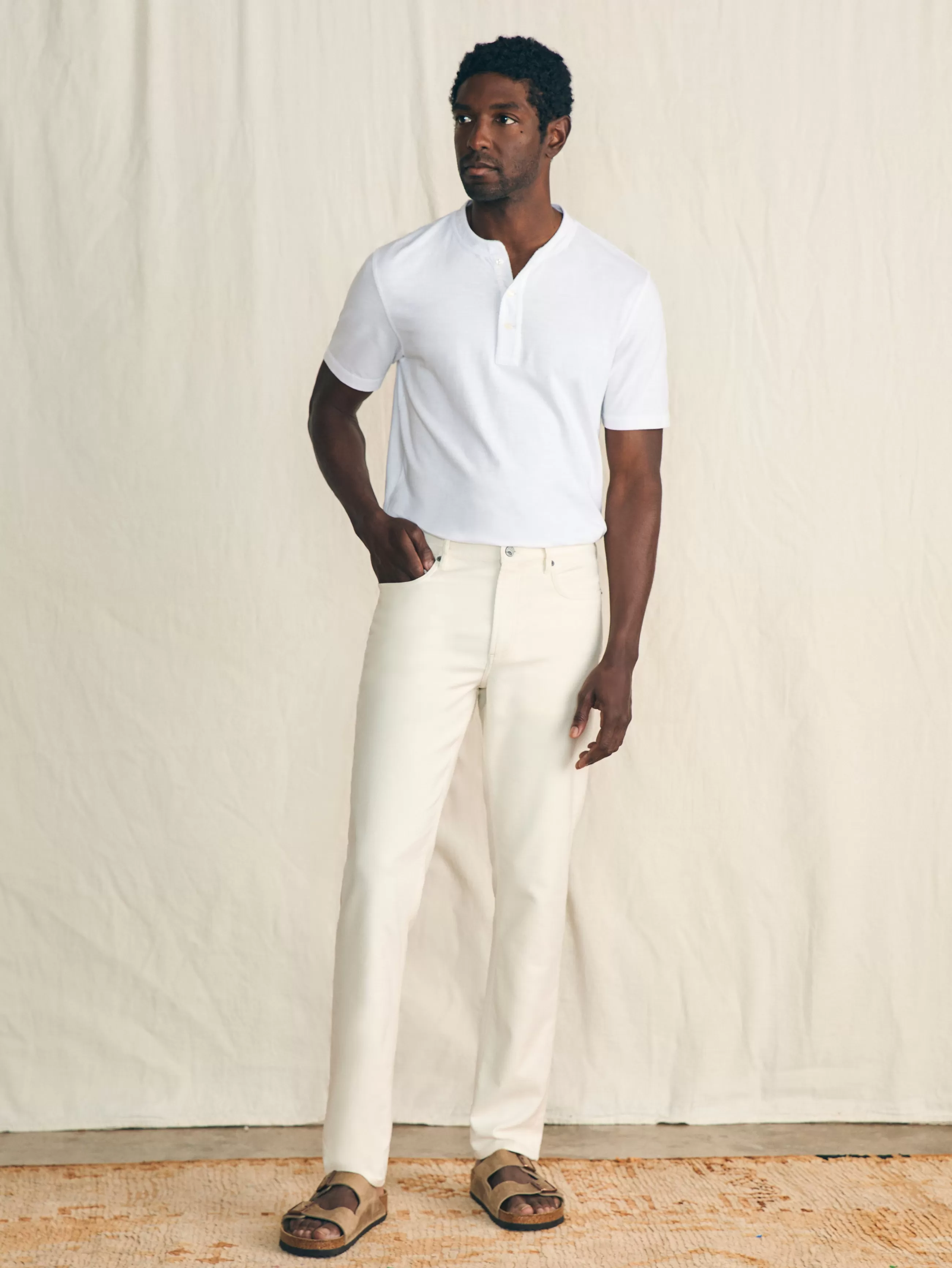 Faherty Brand Stretch Terry™ 5-Pocket Pant (32" Inseam) -