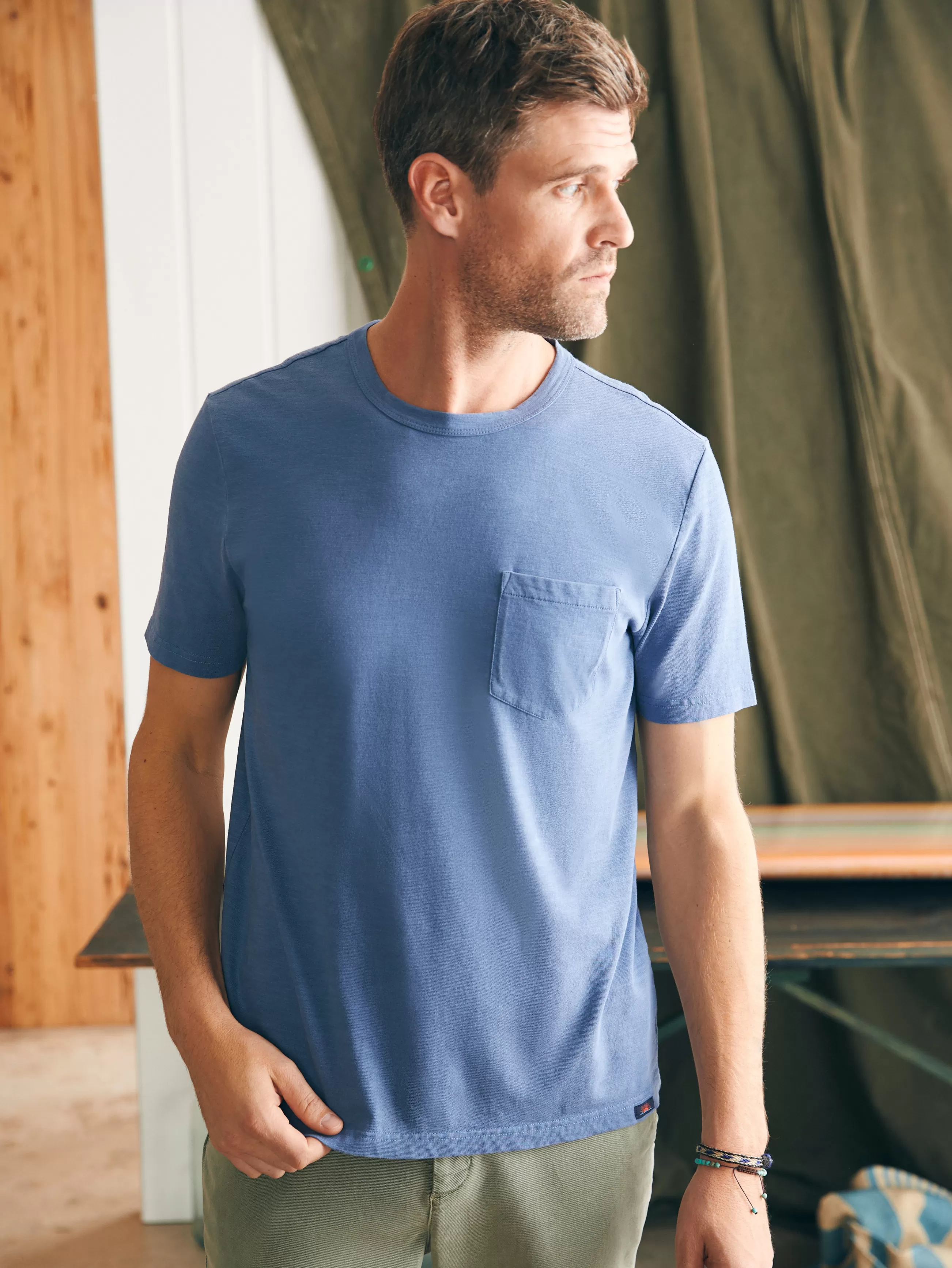 Faherty Brand Sunwashed Pocket Tee (Tall) -