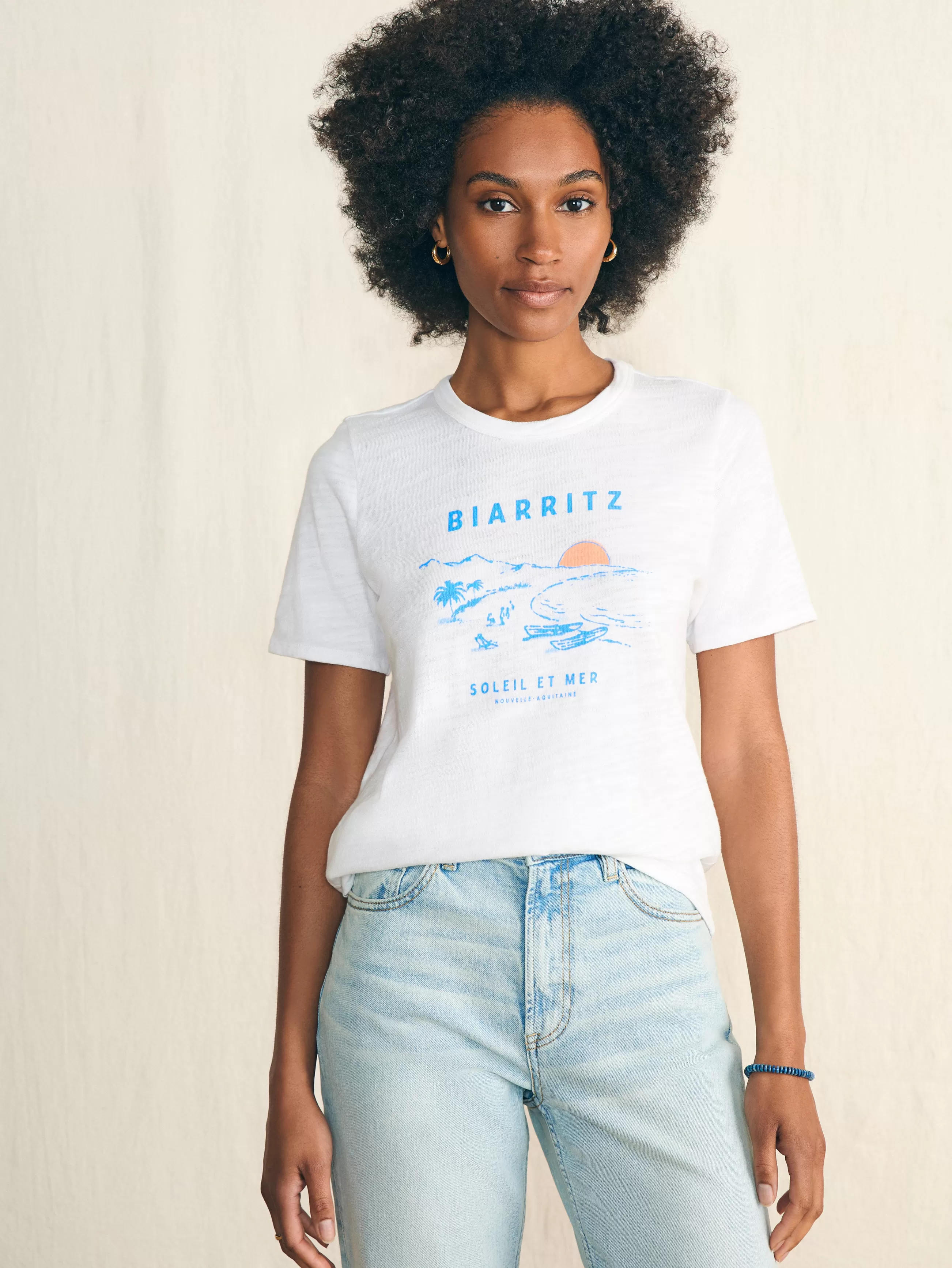 Women Faherty Brand Sunwashed Slub Graphic Tee -