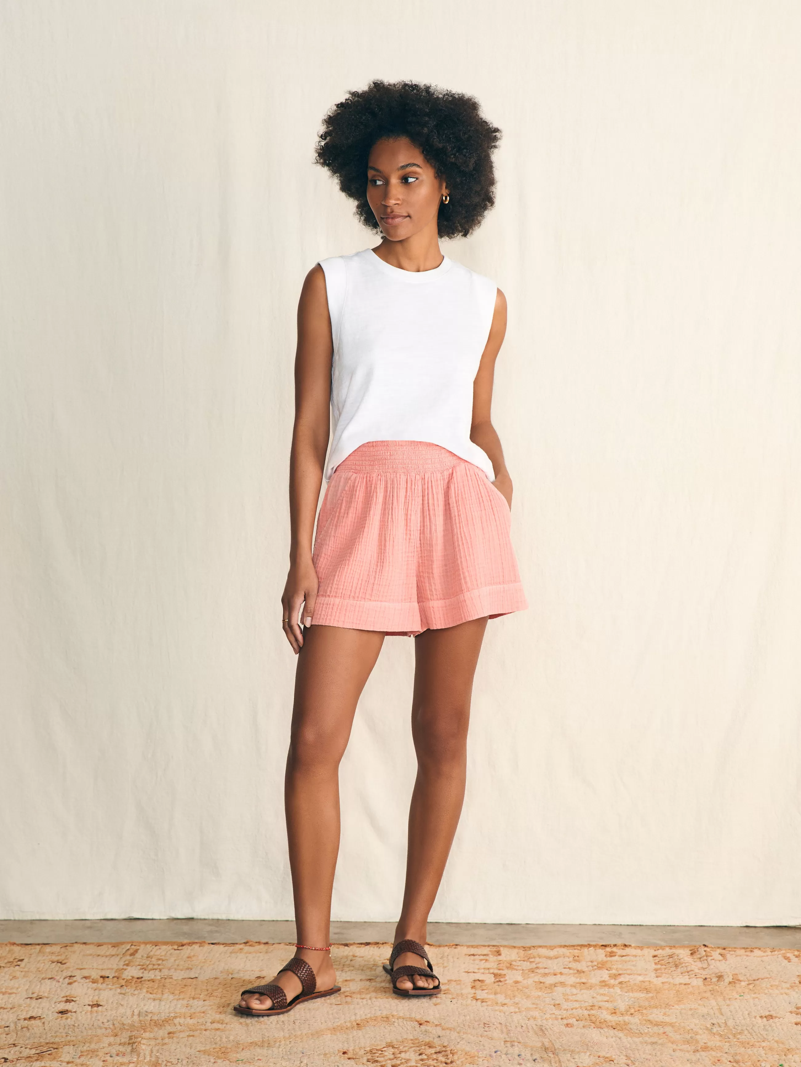 Women Faherty Brand Sunwashed Slub Muscle Tank -