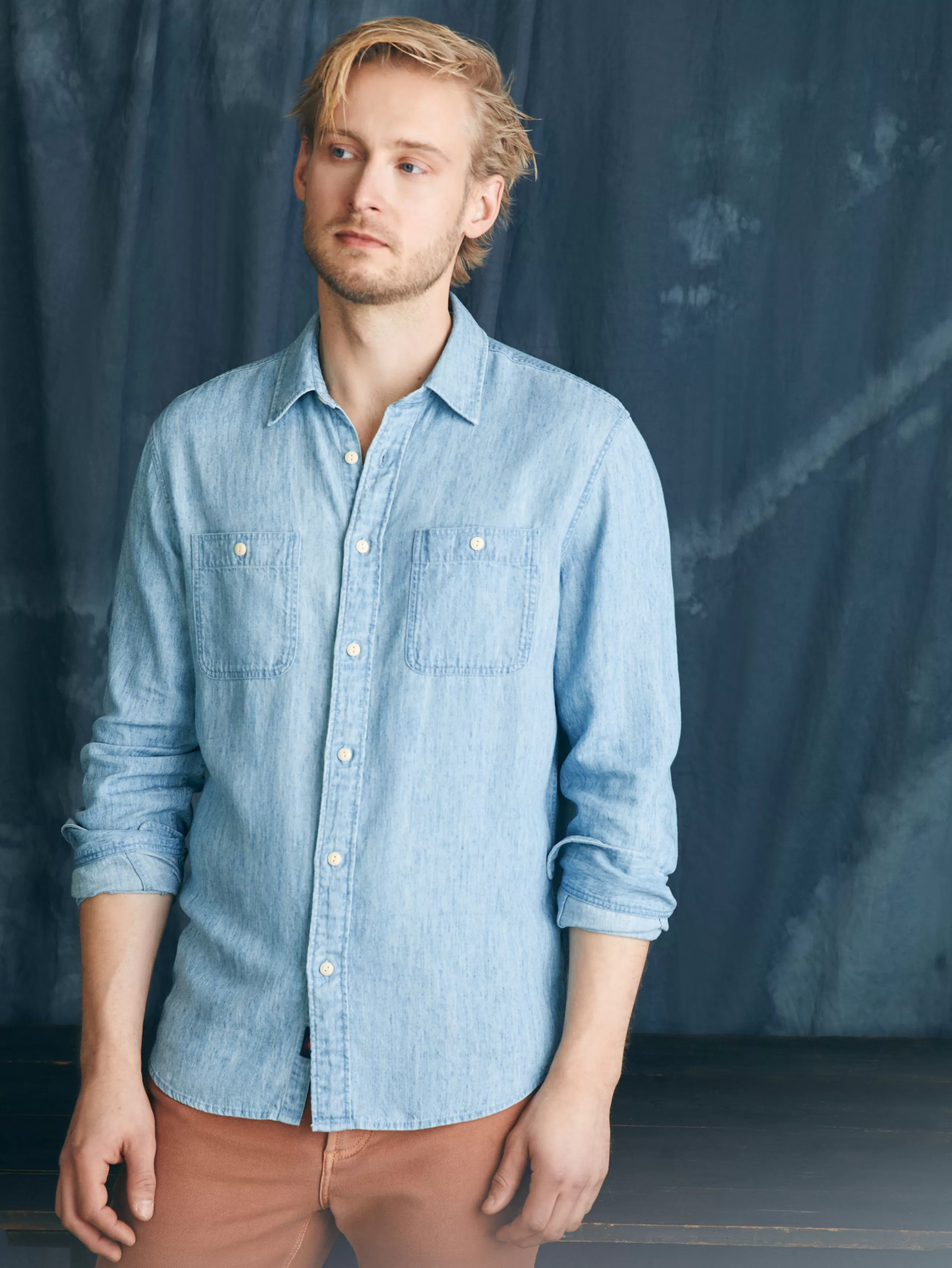 Faherty Brand Tried & True Chambray Workshirt -